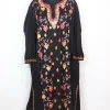Rubab Kashmiri Pheran In Black Cashmilon Designer With Front Jaal Aari Embroidery