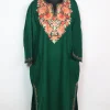 Green Kashmiri Pheran in Cashmilon With Aari Work Sughra