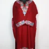 Designer Kashmiri Pheran in Red Cashmilon With Sleeve Border Aari Embroidery | Aqeela