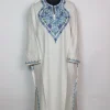 Uzma Kashmiri Pheran in White Cashmilon With Aari Work