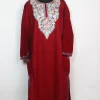 Kashmiri Pheran in Maroon Cashmilon With Aari Work Tasneem