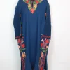 Sabahat Kashmiri Pheran In Blue Cashmilon With Side Panel Aari Embroidery | Designer