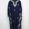 Bazila Kashmiri Pheran Navy Blue Cashmilon With Side Panel Aari Embroidery