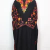 Designer Kashmiri Pheran Black Cashmilon With Aari Embroidery Sleeve Jaal | Mehar