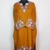 Anzala Kashmiri Pheran Mustard Cashmilon With Sleeve Jaal Aari Embroidery | Designer