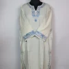 Designer Kashmiri Pheran With Sleeve Border Aari Embroidery in White Cashmilon | Areej