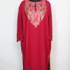 Bazila Kashmiri Pheran Deep Pink Cashmilon With Aari Embroidery