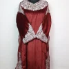 Sidra Kashmiri Pheran in Maroon Makhmal with Zari Work