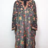 Grey Kashmiri Pheran In Velvet with Aari Embroidery | Sahar