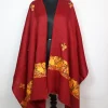 Kashmiri Polywool Stole with Aari Embroidery | Iqra | Maroon