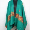 Hina Kashmiri Stole with Aari Embroidery in Polywool | Green
