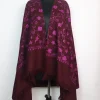 Jaal Aari Embroidered Kashmiri Shawl in Maroon Cashmilon Wool