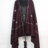 Nuzhat Kashmiri Shawl in Cashmilon with Hand Sozni Embroidery | Deep Maroon