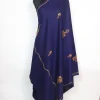 Kashmiri Shawl in Deep Blue Cashmilon with Hand Sozni Embroidery | Inshirah