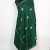 Farkhanda Kashmiri Shawl in Dark Green Cashmilon with Hand Sozni Embroidery