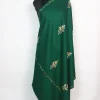 Kashmiri Shawl in Green Cashmilon with Hand Sozni Embroidery | Iffat