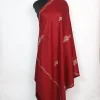 Kashmiri Shawl in Maroon Cashmilon with Hand Sozni Embroidery | Mastaan