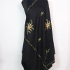 Black Kashmiri Shawl in with Hand Sozni Embroidery in Cashmilon | Aqeela