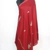 Khurshida Kashmiri Shawl With Hand Sozni Embroidery in Red Cashmilon