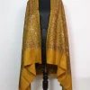 Kashmiri Shawl for Women in Mustard Toosha Wool with Sozni and Zari Work | Nisa