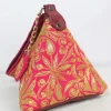 Amina Kashmiri Silk Triangle Bag With Botte Tilla Work | Pink