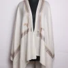 Shamima Kashmiri Stole In Fine Wool With Aari Nalki Work | Off White