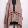 Shabnam Kashmiri Stole In Polywool With Hand Sozni And Tilla Work | Taupe Brown