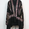 Kashmiri Stole in Black Polywool With Aari Embroidery | Arwa