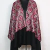 Black Kashmiri Stole in Polywool With Aari Embroidery Arwa