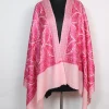Kashmiri Stole Arwa With Aari Embroidery in Pink Polywool