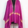 Kashmiri Stole Haneen In Pure Wool With Botte Tilla Work | Magenta