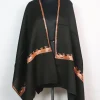 Kashmiri Stole in Black Pure Wool With Botte Tilla Work | Haneen