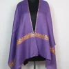 Kashmiri Stole In Purple Pure Wool With Botte Tilla Work | Haneen