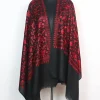 Humaira Kashmiri Stole in Black Wool With Aari Embroidery