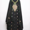 Kashmiri Dress Material In Black Cotswool With Botte Tilla Work And Dupatta 3Pc | Aneesa