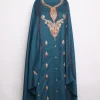 Aneesa Kashmiri Dress Material With Botte Tilla Work And Dupatta In Cotswool 3Pc | Blue