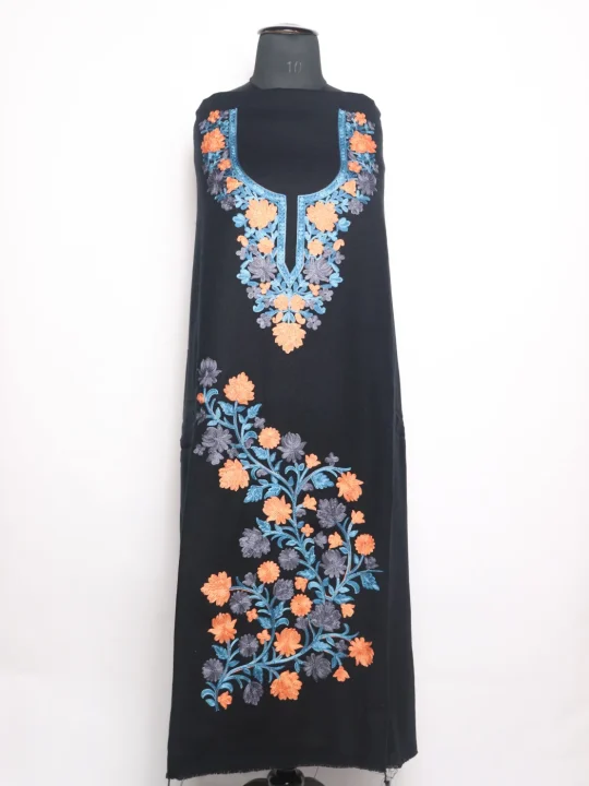 Noor Kashmiri Suit In Cashmilon With Aari Embroidery 2Pc | Blue