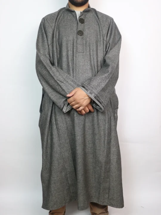 Imtiyaz Kashmiri Grey Tweed Pheran for Men