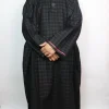 Rayees Kashmiri Check Tweed Pheran for Men | Black