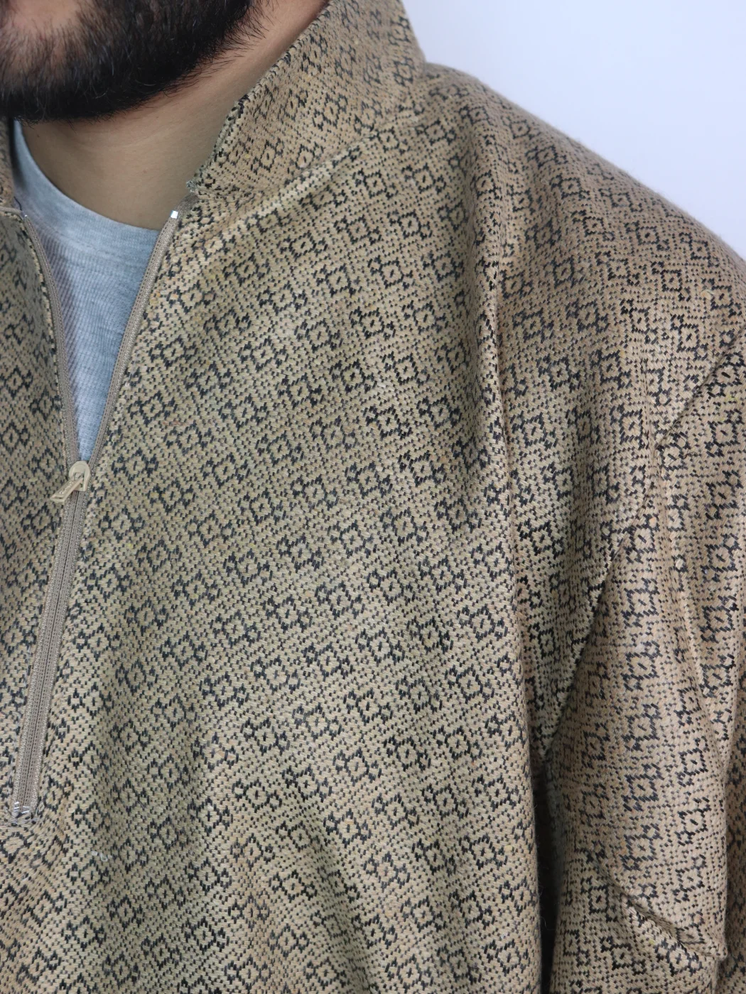 Beige Kashmiri Tweed Pheran for Men Aariz - Image 3