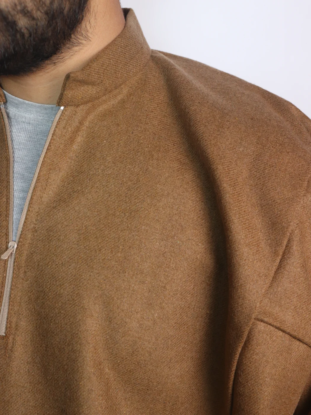 Kashmiri Pheran In Brown Tweed for Men Burhan - Image 3