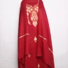 Sana Cotswool Dress Material In Aari Work With Dupatta 3Pc | Red