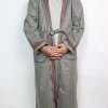 Kashmiri Tweed Grey Gown for Men With Hand Aari Work Gulmarg