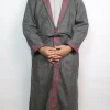 Kashmiri Sahib Grey Tweed Gown for Men with Aari Embroidery