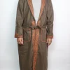 Kashmiri Tweed Brown Gown for Men with Aari Embroidery Nadeem