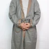 Gulzara Kashmiri Gown In Grey Tweed for Men with Aari Work