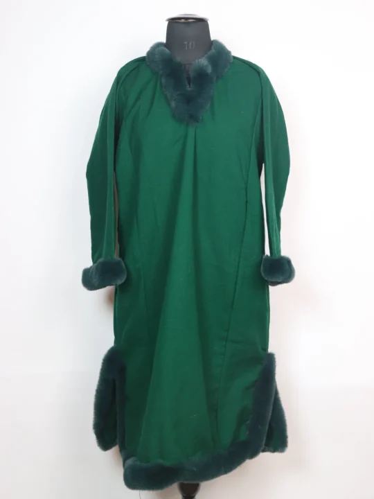 Rida Kashmiri Pheran in Cashmilon with Fur | Green