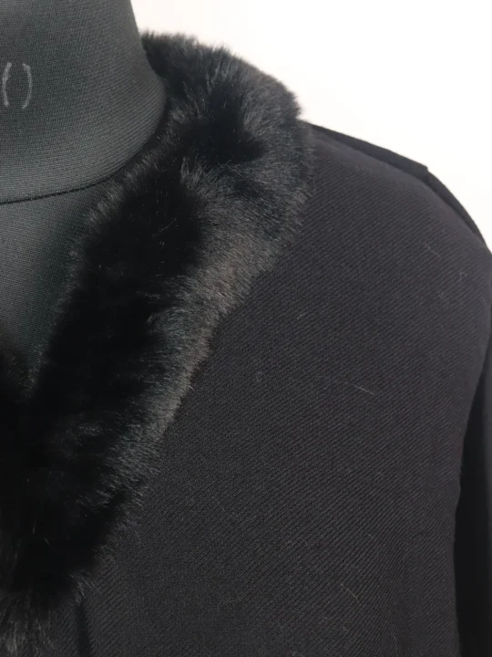 Kashmiri Pheran Black in Cashmilon with Fur | Rida - Image 3