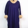 Kashmiri Pheran Rida  in Cashmilon with Fur | Navy Blue