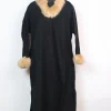 Black  Kashmiri Pheran in Cashmilon with Fur | Rida